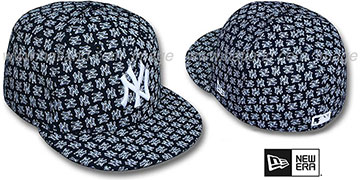 Yankees NY ALL-OVER FLOCKING Navy-White Fitted Hat by New Era