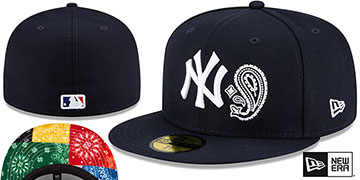Yankees PAISLEY QUILT BOTTOM Navy Fitted Hat by New Era