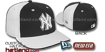 Yankees PINWHEEL Black-White Fitted Hat by New Era