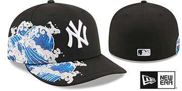 Yankees PRE-CURVED SURF THE WAVE Black Fitted Hat by New Era