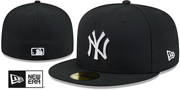 Yankees RHINESTONE LOGO Black Fitted Hat by New Era