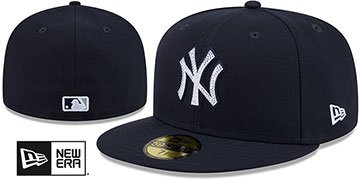 Yankees RHINESTONE LOGO Navy Fitted Hat by New Era