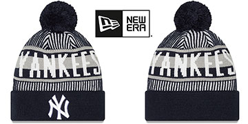Yankees STRIPED Knit Beanie Hat by New Era