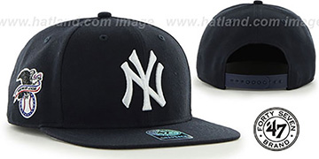Yankees SURE-SHOT SNAPBACK Navy Hat by Twins 47 Brand