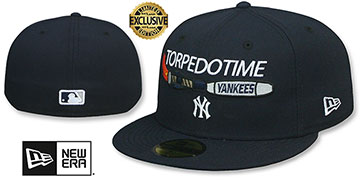 Yankees TORPEDOTIME LAUNCH BAT Navy Fitted Hat by New Era