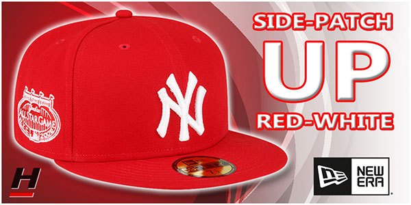 Red-White Side-Patch Up Hats
