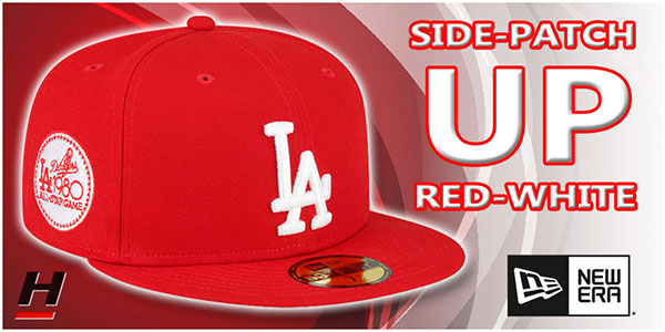 Red-White Side-Patch Up Hats
