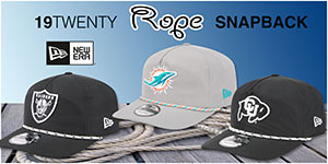 19TWENTY Rope Snapback Hats: Be ready for anything in the 19TWENTY Rope Snapbacks with laid-back comfort