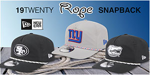 19TWENTY Rope Snapback Hats: Be ready for anything in the 19TWENTY Rope Snapbacks with laid-back comfort