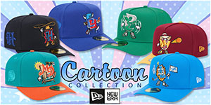 Cartoon Hats: Get the perfect blend of fun design and your favorite NFL Team Logo in the playful Cartoon Collection by New Era. These 59FIFTY fitted hats feature a unique Team Logo character on front with team logo on the side.