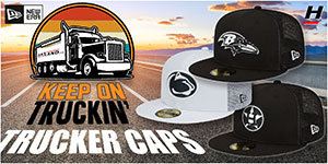 Trucker Hats: The New Era 59FIFTY and 9FIFTY hats designed for every day wear has breezy mesh panels in fitted and snapbacks that put you in the driver's seat! You can sport many of the hatland.com Exclusive fitted hats available Up to Size 8 1/2 and snapbacks.