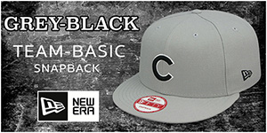 Grey-Black Team-Basic Snapback Hats