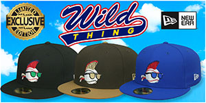Wild Thing Hats: Don't miss your chance to grab this Hatland.com exclusive - the iconic 'Wild Thing' baseball with mohawk logo from Major League. Turn heads and spark conversation with this standout New Era 59FIFTY fitted.