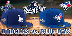 World Series Hats: Celebrate baseball history in the making with the Official 2025 World Series Hats by New Era! Featuring the Los Angeles Dodgers and Toronto Blue Jays with Embroidered World Series side patches