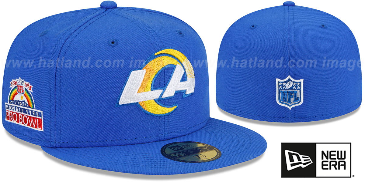 Los Angeles Rams 1990 PRO BOWL SIDE-PATCH Royal Fitted Hat by New Era