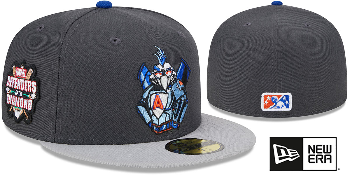 Aberdeen IronBirds MILB MARVEL DEFENDERS SIDE-PATCH Grey-Grey Fitted Hat by New Era