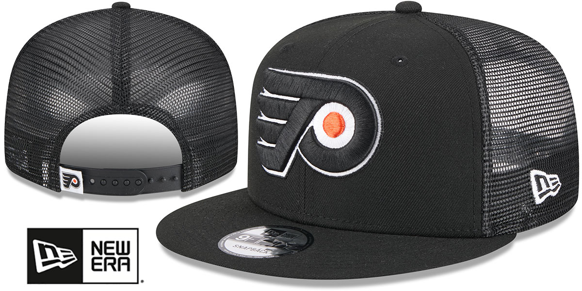 Philadelphia Flyers TEAM-BASIC TRUCKER SNAPBACK Black Hat by New Era