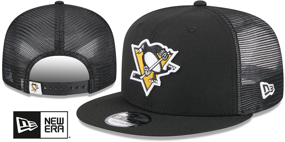 Pittsburgh Penguins TEAM-BASIC TRUCKER SNAPBACK Black Hat by New Era