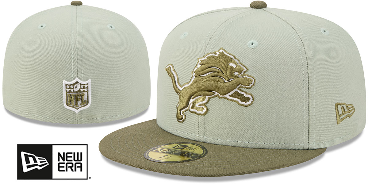 Detroit Lions 2026 COLOR PACK Sage-Olive Fitted Hat by New Era