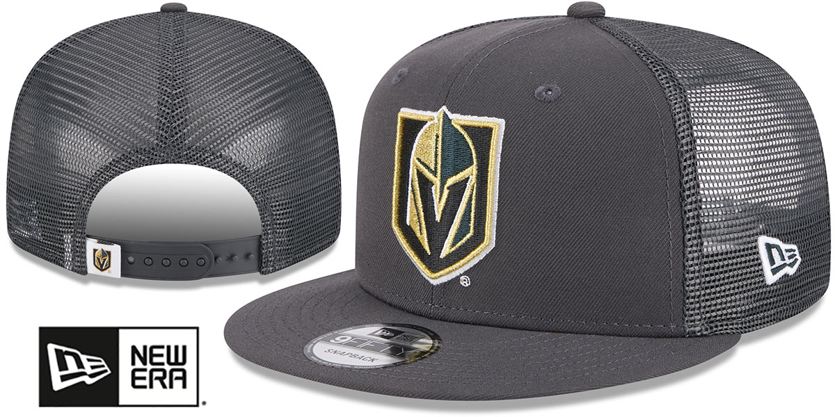 Las Vegas Knights TEAM-BASIC TRUCKER SNAPBACK Charcoal Hat by New Era