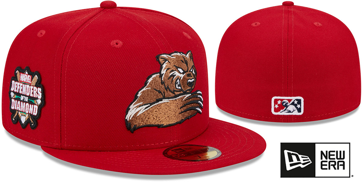 Fresno Grizzlies MILB MARVEL DEFENDERS SIDE-PATCH Red Fitted Hat by New Era