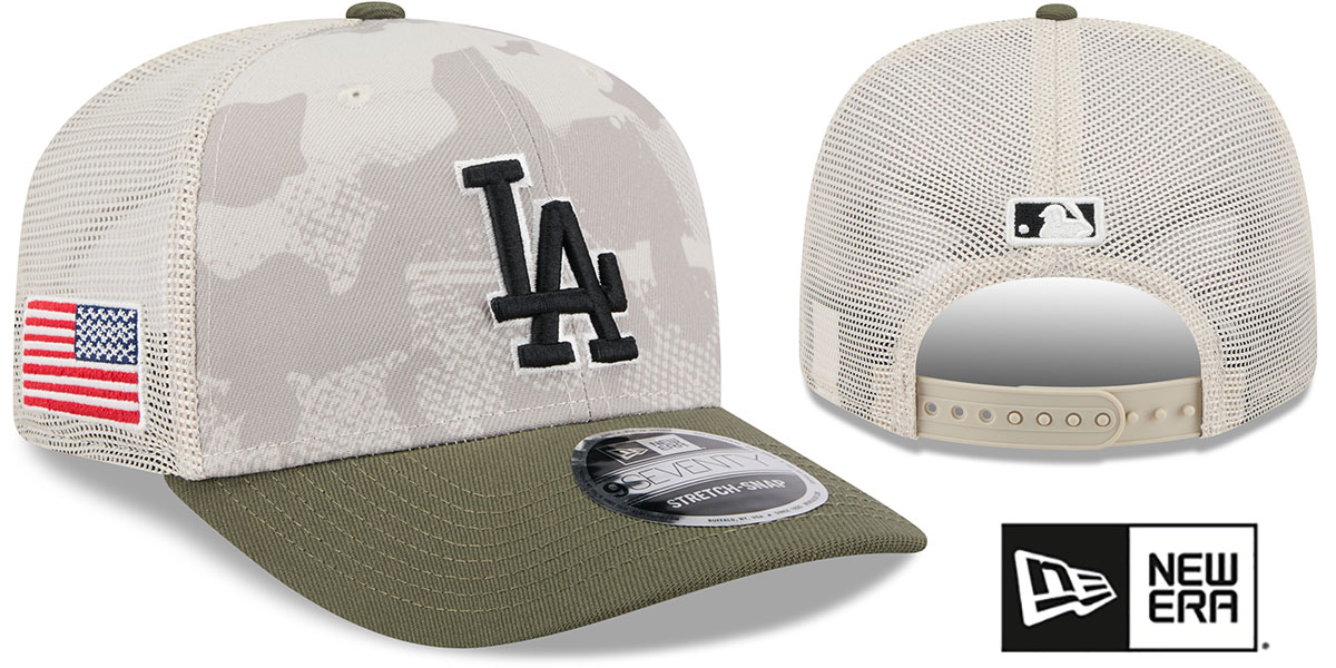Los Angeles Dodgers 2025 ARMED FORCES STARS N STRIPES STRETCH-SNAP Hat by New Era