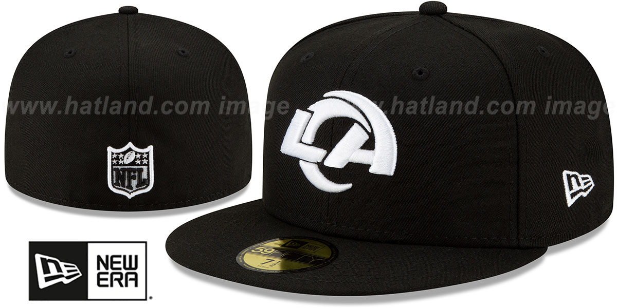 Los Angeles Rams NFL TEAM-BASIC Black-White Fitted Hat by New Era