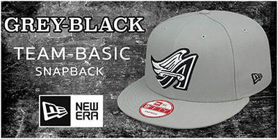 Grey-Black Team-Basic Snapback Hats