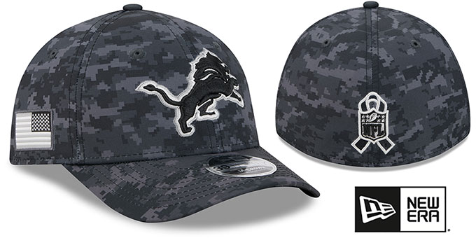 Lions 2026 'SALUTE-TO-SERVICE FLEX' Dark Digital Camo-Black Hat by New Era