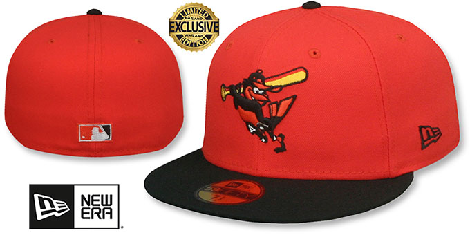 Orioles '2009 BATTER BIRD' Orange-Black Fitted Hat by New Era