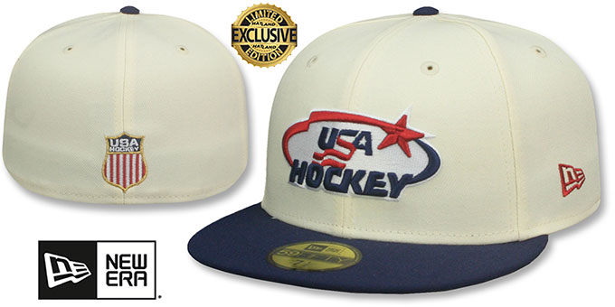 USA HOCKEY Chrome-Navy Fitted Hat by New Era