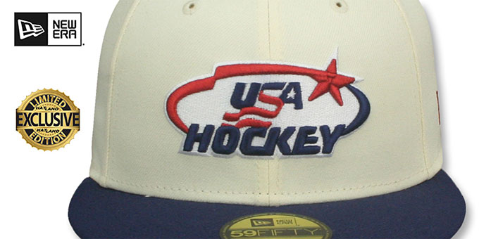 USA HOCKEY Chrome-Navy Fitted Hat by New Era - 2nd View