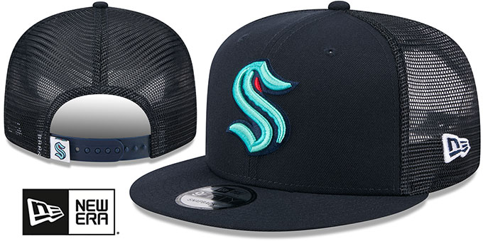 Kraken 'TEAM-BASIC TRUCKER SNAPBACK' Navy Hat by New Era