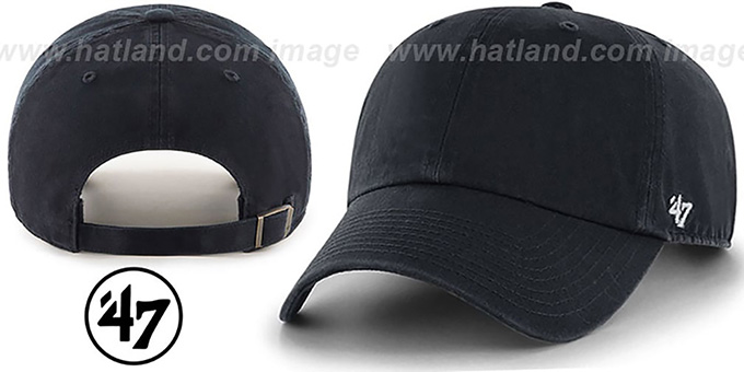 47 'BLANK CLASSIC STRAPBACK' Black Adjustable Hat