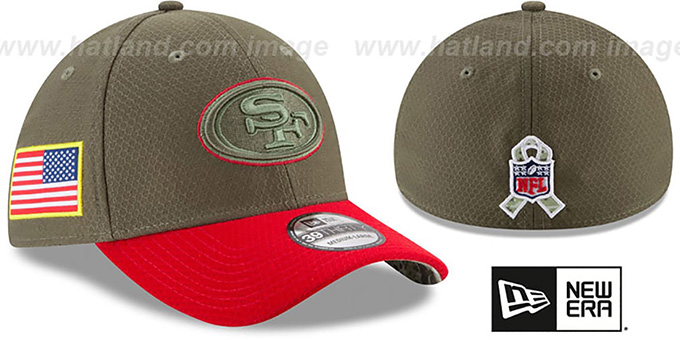 49ers '2017 SALUTE-TO-SERVICE FLEX' Green-Red Hat by New Era