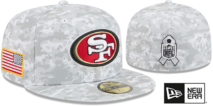 49ers '2025 SALUTE-TO-SERVICE' Snow White Digital Fitted Hat by New Era