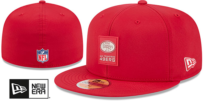 49ers '2025 THROWBACK HOT WEATHER NFL SIDELINE' Red Fitted Hat by New Era
