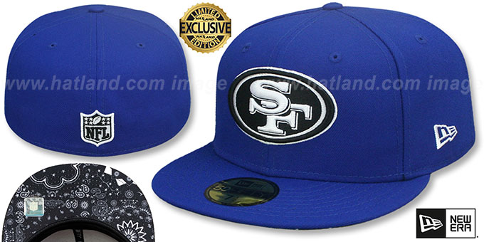 49ers 'BLACKDANA BOTTOM' Royal Fitted Hat by New Era