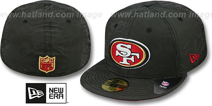 49ers 'DIGIFLECT' Black Fitted Hat by New Era