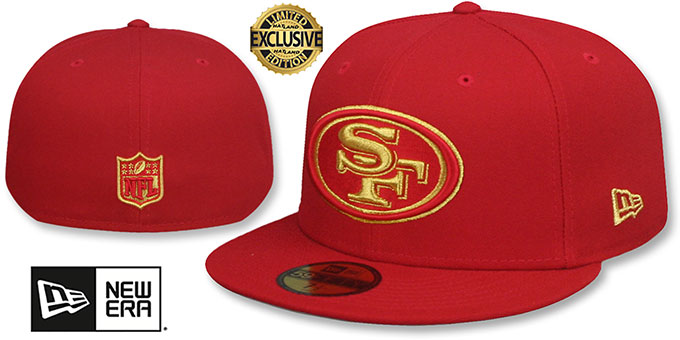 49ers 'GOLD-METALLIC' Red Fitted Hat by New Era
