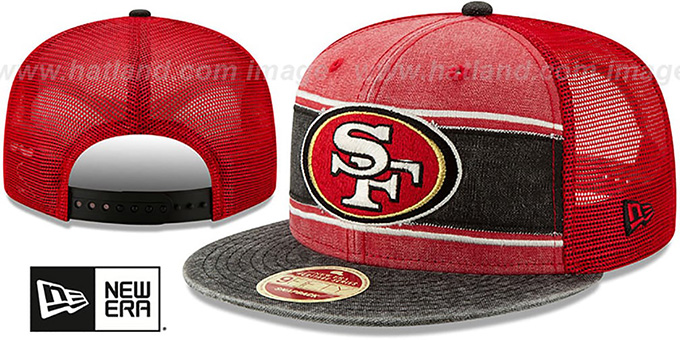 San Francisco 49ers HERITAGE-BAND TRUCKER SNAPBACK Red-Black Hat
