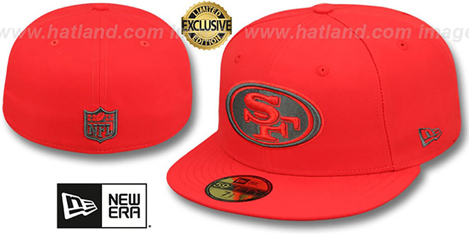 49ers 'NFL TEAM-BASIC' Fire Red-Charcoal Fitted Hat by New Era