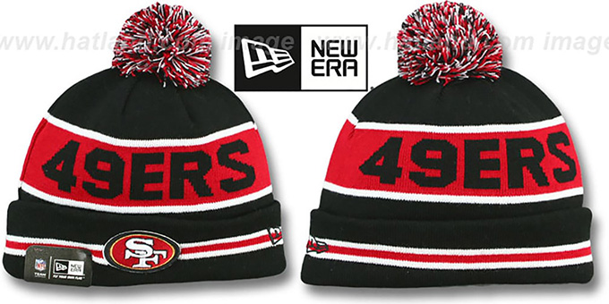 49ers 'THE-COACH' Black-Red Knit Beanie Hat by New Era