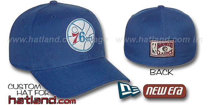 76ers 'BASIC HARDWOOD' Fitted Hat by New Era - royal