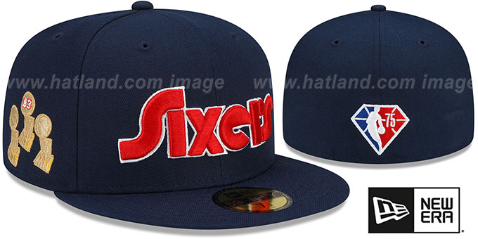 76ers DIAMOND 75 'CITY-SERIES' ALTERNATE Navy Fitted Hat by New Era