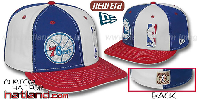 76ers DW 'OLD-SCHOOL LOGOMAN' Royal-White-Red Fitted Hat