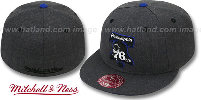 76ers 'GREY HEDGEHOG' Fitted Hat by Mitchell and Ness