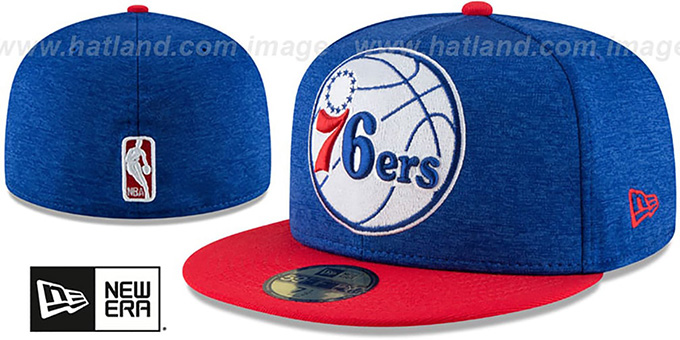 76ers 'HEATHER-HUGE' Royal-Red Fitted Hat by New Era