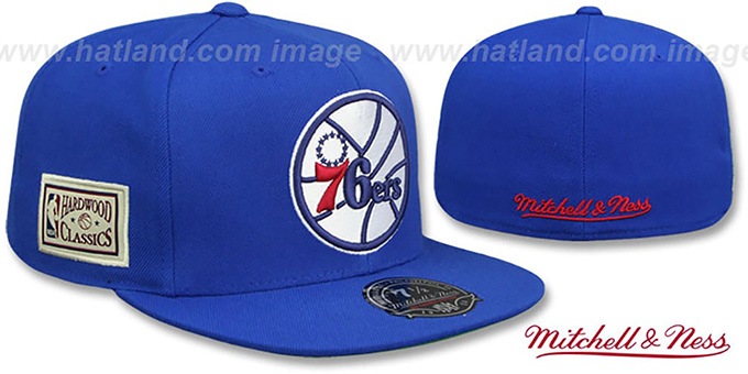 76ers 'HWC SIDE-PATCH' Royal Fitted Hat by Mitchell and Ness
