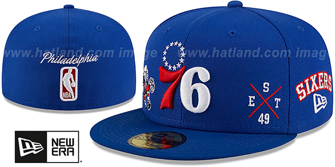 76ers 'MULTI-AROUND' Royal Fitted Hat by New Era